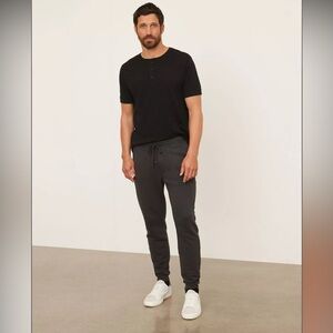 Vince. Men’s French Terry Jogger Large Washed Black Peruvian Cotton $195 Luxury
